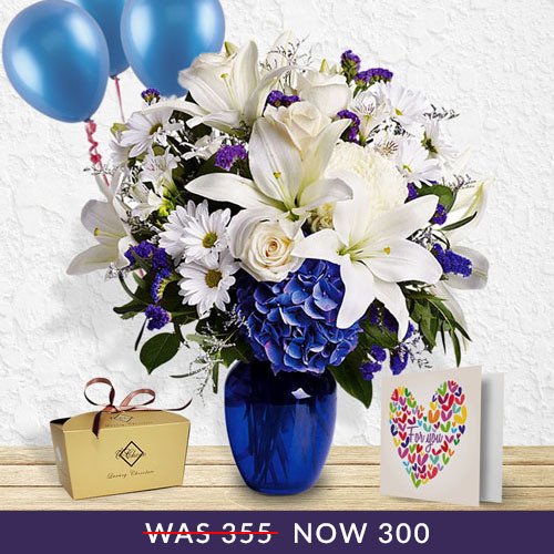 Blue Beauty Package with Love | Buy Flowers in Dubai UAE | Gifts
