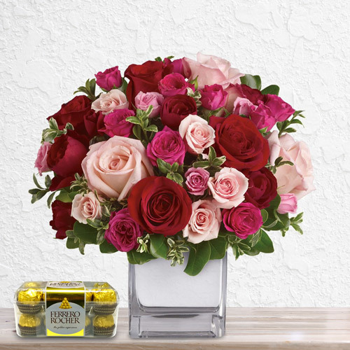 Mixed Love Bouquet (with Chocolates) | Buy Flowers in Dubai UAE | Gifts